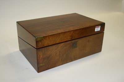 Lot 112 - A Victorian walnut and brass mounted writing...