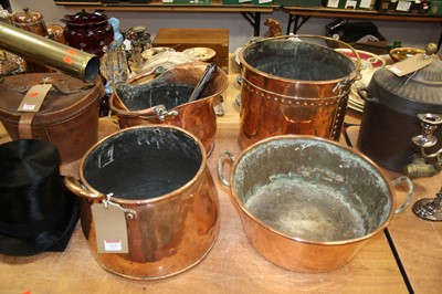 Lot 123 - A Victorian riveted copper log bin, h.29cm;...