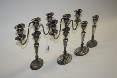 Lot 125 - A pair of Adam style silver plated...