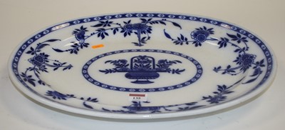 Lot 135 - A Minton Delft pattern meat dish, w.50m