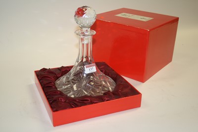 Lot 137 - A Royal Brierley crystal ships decanter, boxed