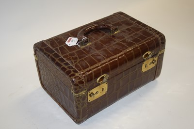 Lot 144 - A vintage faux crocodile leather clad...
