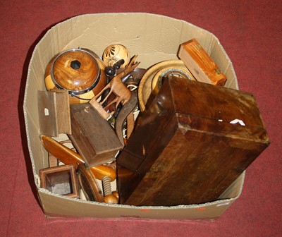 Lot 155 - A box of various treen, to include a 19th...