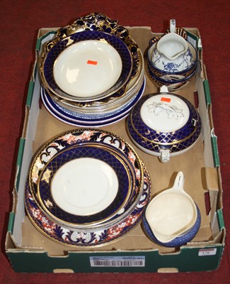 Lot 176 - A box of 19th century and later ceramics, to...