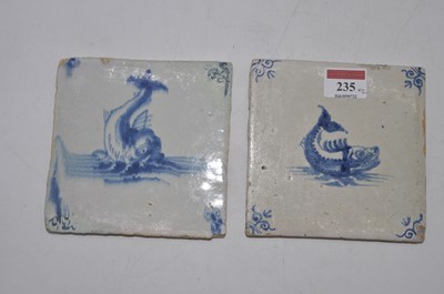Lot 235 - Two 19th century Delft tin-glazed earthenware...