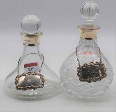 Lot 239 - A matched pair of Elizabeth II silver collared...