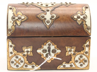 Lot 240 - A Victorian brass and ivory mounted walnut...