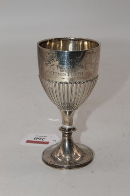 Lot 260 - A George V silver cup, of half-gadrooned form,...