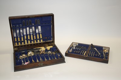 Lot 284 - An early 20th century oak cased canteen of...