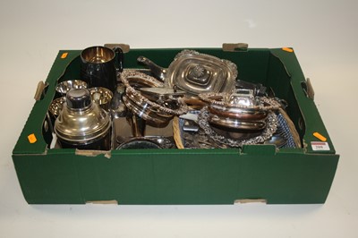 Lot 288 - A box of various silver plated wares, to...