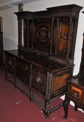 Lot 1157 - A large early 20th century floral carved and...