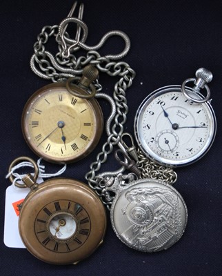 Lot 382 - A gilt metal gent's half hunter pocket watch...