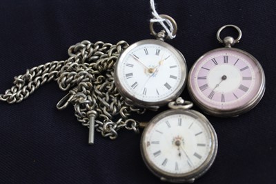Lot 383 - A lady's continental silver cased open faced...
