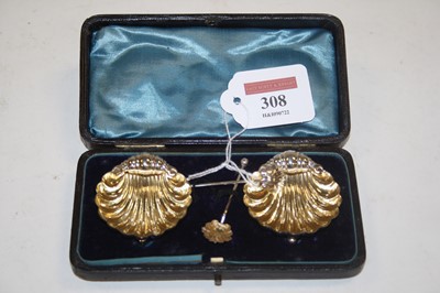 Lot 308 - A pair of Victorian silver table salts with...