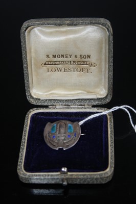 Lot 399 - A Charles Horner silver and enamel set brooch,...