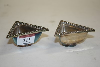 Lot 313 - A pair of George V silver table salts, of...