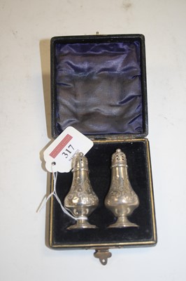 Lot 317 - A pair of Edward VII  silver repoussee...