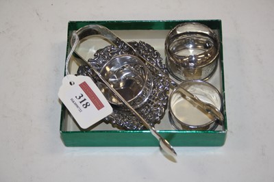 Lot 318 - A pair of George III silver fiddle pattern...