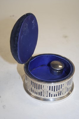 Lot 321 - A Edward VII silver mounted pin cushion,...