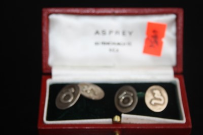 Lot 408 - A pair of contemporary silver gent's cufflinks,...