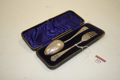 Lot 323 - An Edward VII silver two piece christening set,...