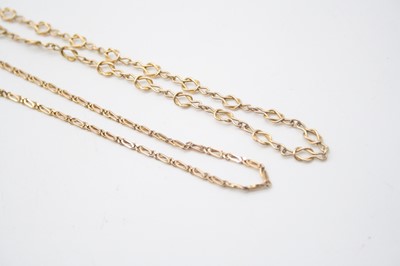 Lot 411 - A modern 9ct gold spiga link necklace, 80cm;...