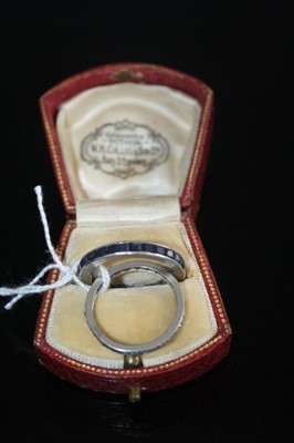 Lot 415 - A white metal (probably platinum) diamond...
