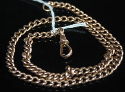 Lot 436 - A 9ct gold curblink watch chain, 26.2g, 42cm