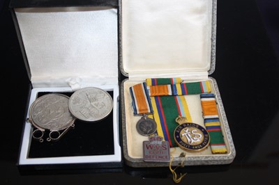 Lot 445 - A miniature WWI Defence Medal WVS Civil...