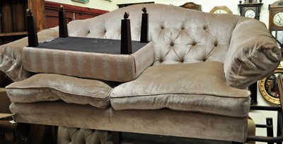 Lot 1193 - A contemporary velour buttoned upholstered...