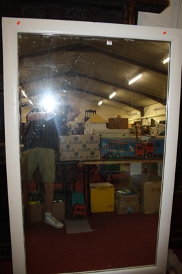 Lot 1218 - A large white painted rectangular wall mirror,...