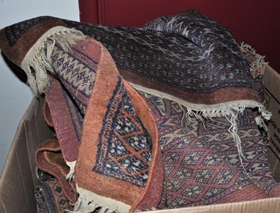 Lot 1226 - Three various Persian woollen Bokhara rugs