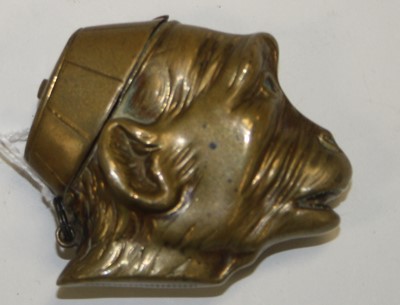Lot 336 - A vintage novelty brass vesta in the form of a...