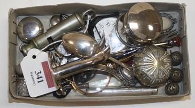 Lot 341 - A box of silver and other items, to include...