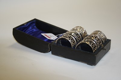 Lot 342 - A cased set of six Edward VII pierced silver...