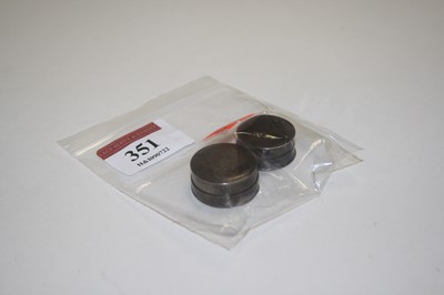 Lot 351 - Two white metal patch boxes, each repousse...