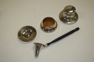 Lot 358 - An Elizabeth II silver capstan inkwell,...