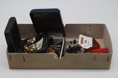 Lot 360 - A box of costume jewellery and medallions