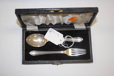 Lot 362 - A George VI silver two-piece christening set,...