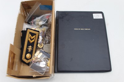 Lot 374 - A box of coins and badges