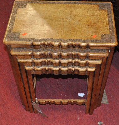 Lot 1256 - An Indian teak and floral low relief carved...