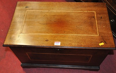 Lot 1263 - A mahogany hinge topped box, having brass end...