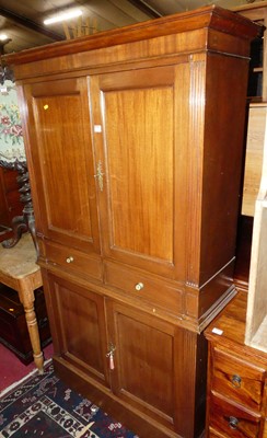 Lot 1264 - An Edwardian mahogany four door side cupboard,...