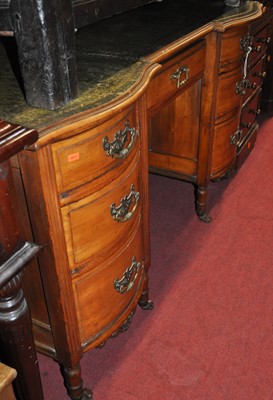 Lot 1272 - A late Victorian walnut kneehole writing desk,...