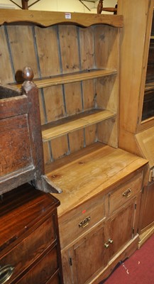 Lot 1304 - A Victorian pine narrow kitchen dresser,...