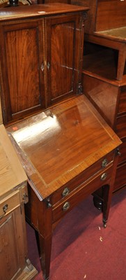 Lot 1306 - A French flame mahogany and chequer strung...