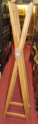 Lot 1312 - A contemporary light oak and chromed metal...