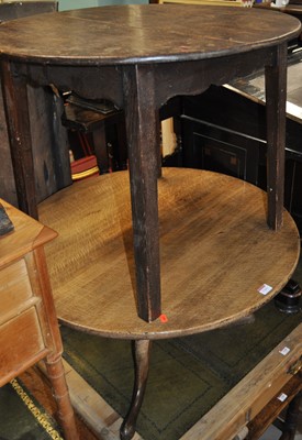 Lot 1343 - A 19th century and later adapted circular oak...
