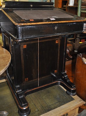 Lot 1344 - A Victorian birds-eye maple and ebonised...