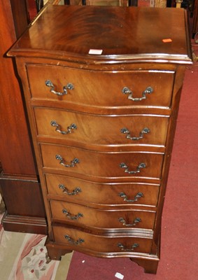 Lot 1356 - A reproduction flame mahogany and crossbanded...